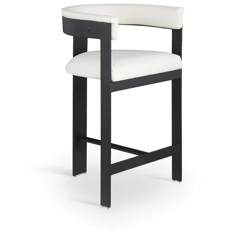 Meridian Romeo Cream Vegan Leather Counter Stool IMAGE 1