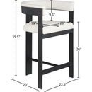 Meridian Romeo Cream Vegan Leather Counter Stool IMAGE 7