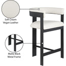 Meridian Romeo Cream Vegan Leather Counter Stool IMAGE 8