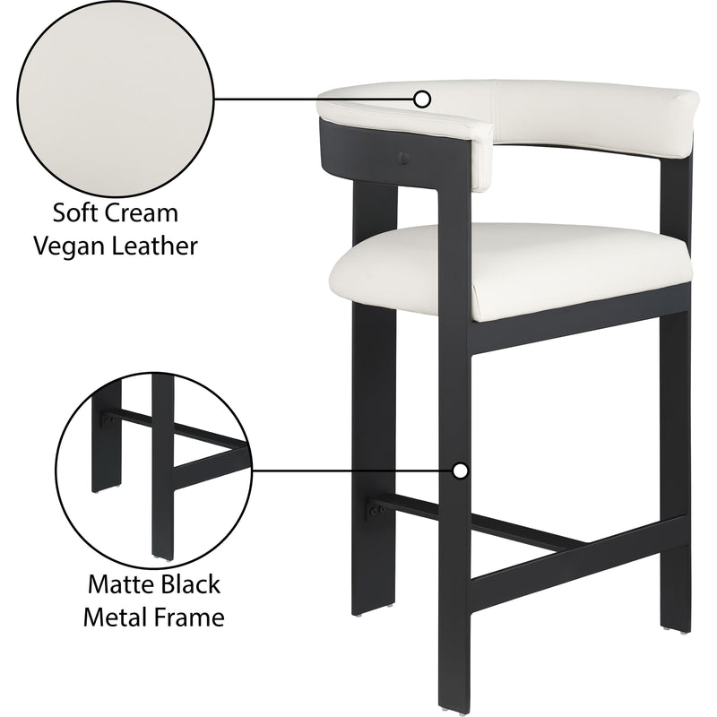 Meridian Romeo Cream Vegan Leather Counter Stool IMAGE 8
