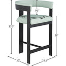 Meridian Romeo Mint Green Vegan Leather Counter Stool IMAGE 7