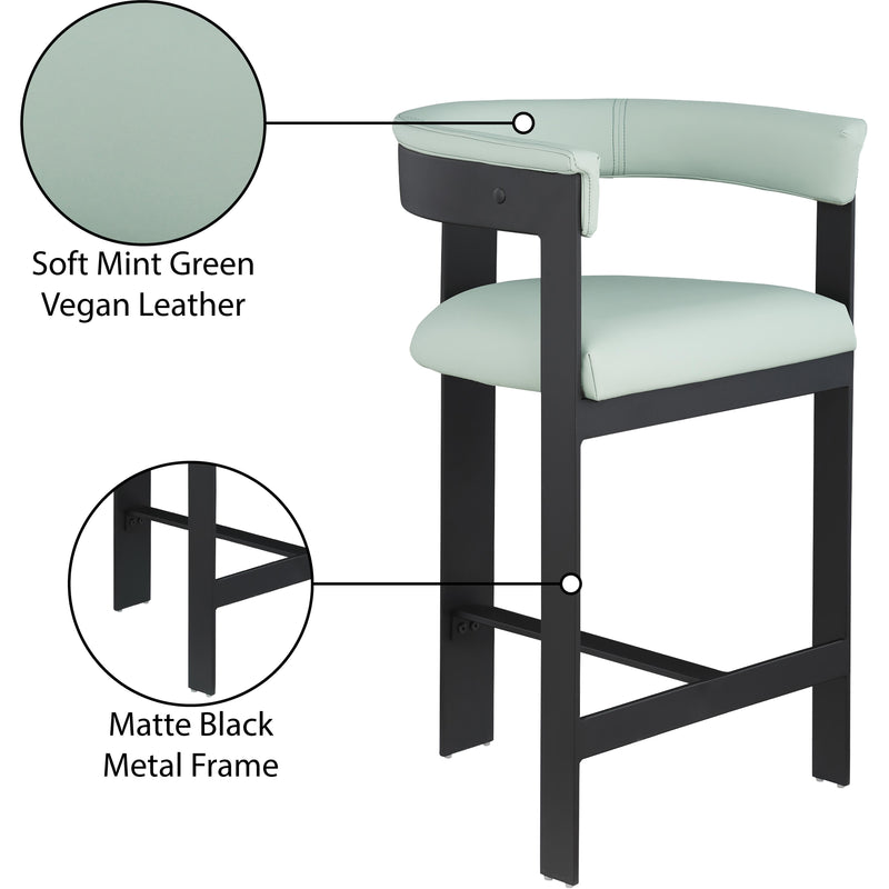 Meridian Romeo Mint Green Vegan Leather Counter Stool IMAGE 8
