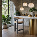 Meridian Romeo Tan Vegan Leather Counter Stool IMAGE 2