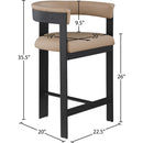 Meridian Romeo Tan Vegan Leather Counter Stool IMAGE 7