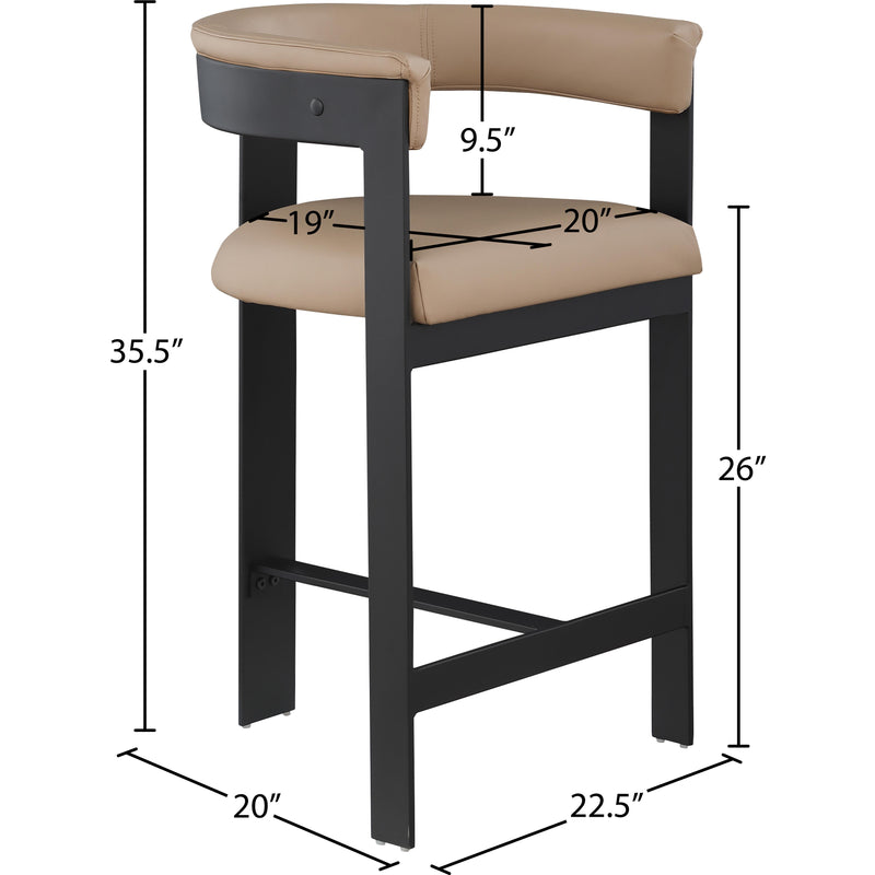 Meridian Romeo Tan Vegan Leather Counter Stool IMAGE 7
