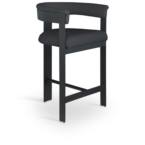 Meridian Romeo Black Boucle Fabric Counter Stool IMAGE 1