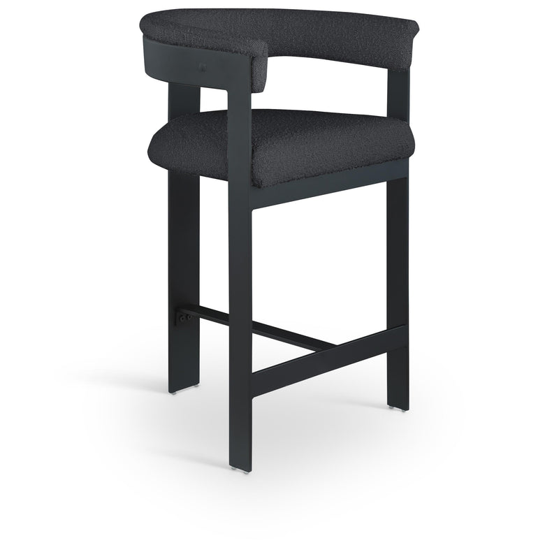 Meridian Romeo Black Boucle Fabric Counter Stool IMAGE 1