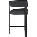 Meridian Romeo Black Boucle Fabric Counter Stool IMAGE 4