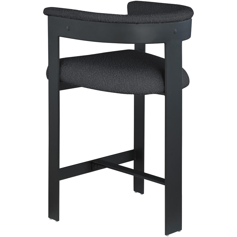 Meridian Romeo Black Boucle Fabric Counter Stool IMAGE 5