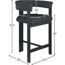 Meridian Romeo Black Boucle Fabric Counter Stool IMAGE 6