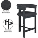Meridian Romeo Black Boucle Fabric Counter Stool IMAGE 7