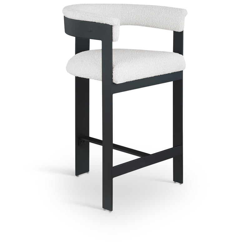 Meridian Romeo Cream Boucle Fabric Counter Stool IMAGE 1