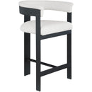 Meridian Romeo Cream Boucle Fabric Counter Stool IMAGE 3