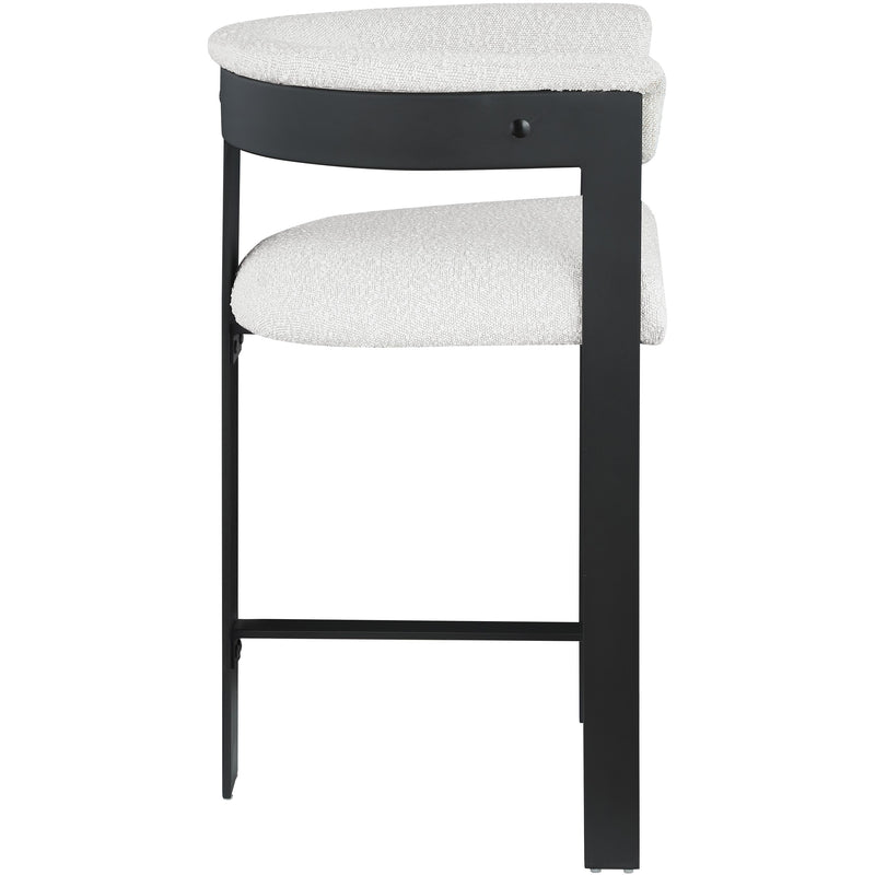 Meridian Romeo Cream Boucle Fabric Counter Stool IMAGE 4