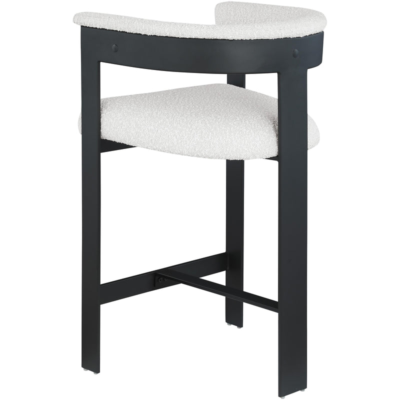 Meridian Romeo Cream Boucle Fabric Counter Stool IMAGE 5