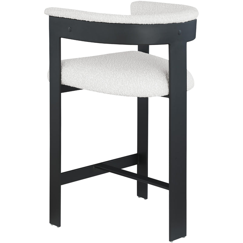 Meridian Romeo Cream Boucle Fabric Counter Stool IMAGE 6