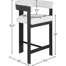 Meridian Romeo Cream Boucle Fabric Counter Stool IMAGE 7