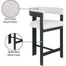 Meridian Romeo Cream Boucle Fabric Counter Stool IMAGE 8