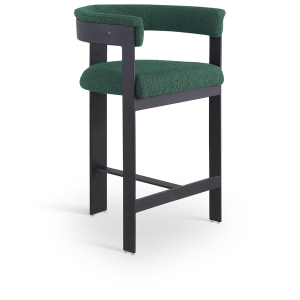 Meridian Romeo Green Boucle Fabric Counter Stool IMAGE 1
