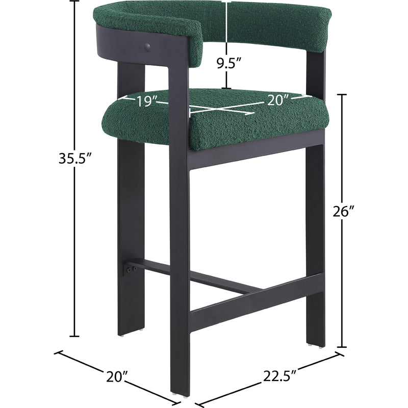 Meridian Romeo Green Boucle Fabric Counter Stool IMAGE 7