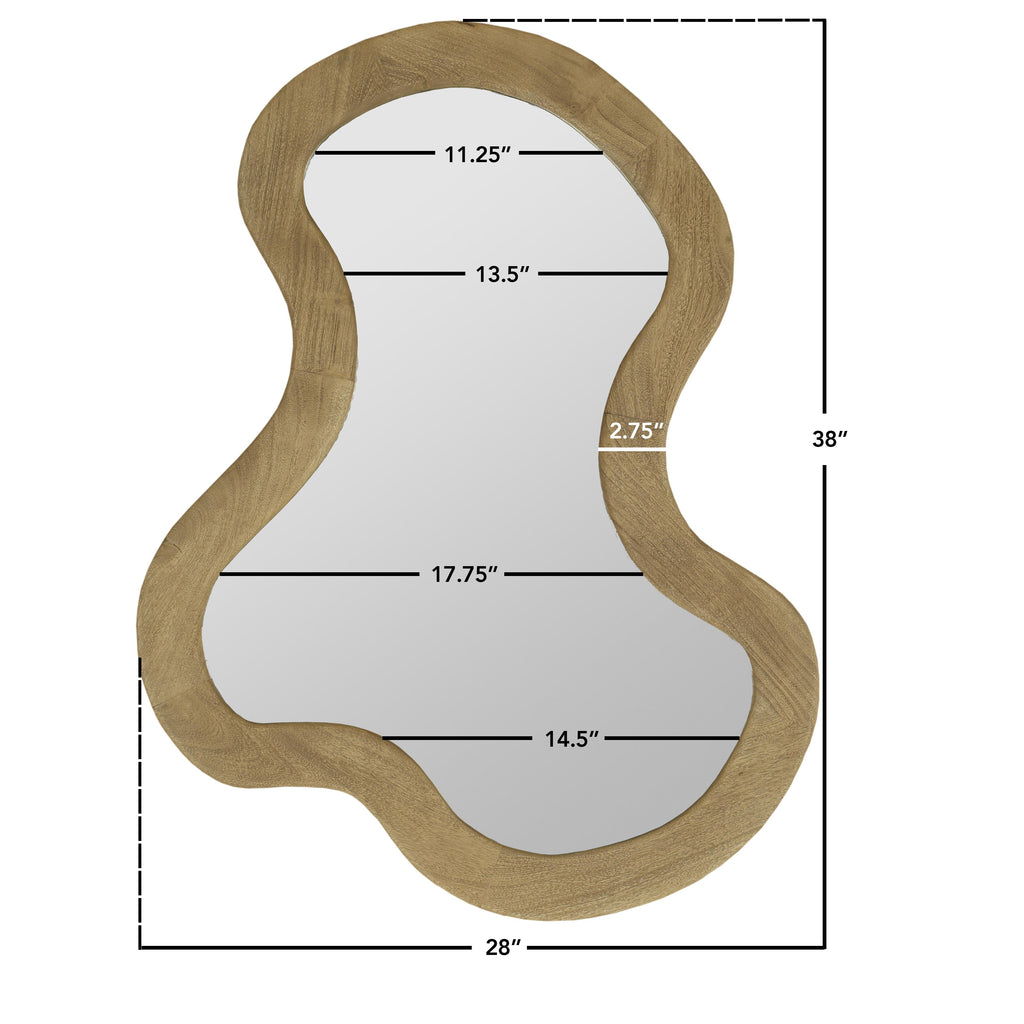 Meridian Mirror Meridian Oblique Oak Acacia Wood Frame Mirror