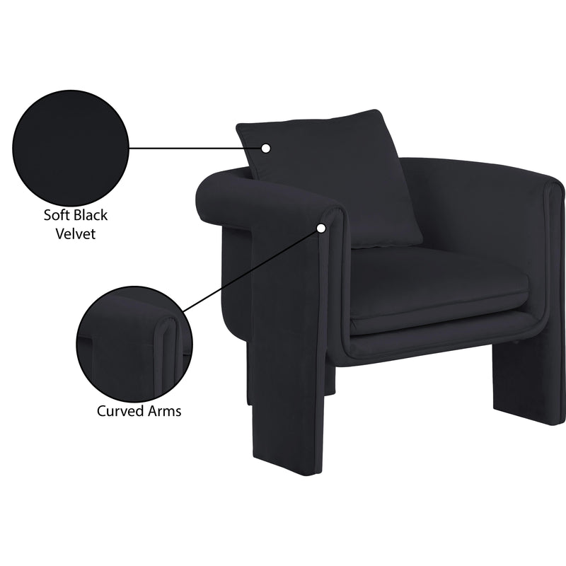 Meridian Sloan Black Velvet Accent Chair IMAGE 9