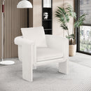 Meridian Sloan Cream Velvet Accent Chair IMAGE 2