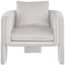 Meridian Sloan Cream Velvet Accent Chair IMAGE 4
