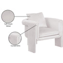 Meridian Sloan Cream Velvet Accent Chair IMAGE 9