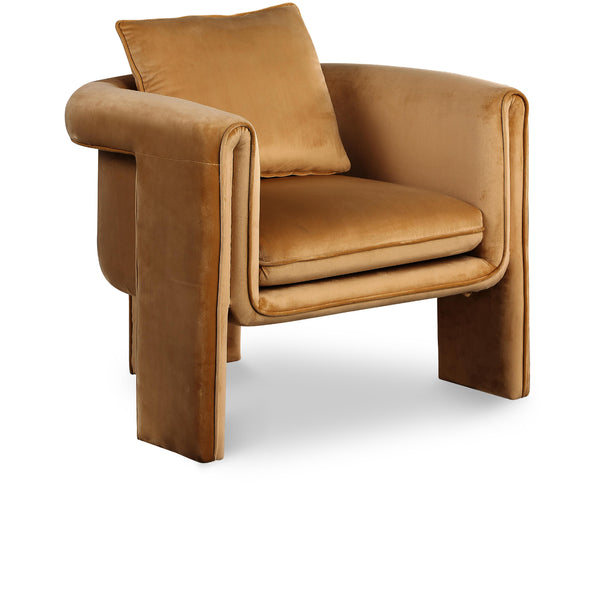 Meridian Sloan Saddle Velvet Accent Chair IMAGE 1