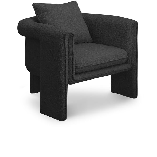 Meridian Stylus Black Boucle Fabric Accent Chair IMAGE 1