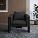 Meridian Stylus Black Boucle Fabric Accent Chair IMAGE 2