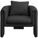 Meridian Stylus Black Boucle Fabric Accent Chair IMAGE 4