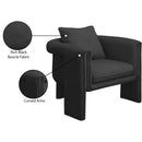 Meridian Stylus Black Boucle Fabric Accent Chair IMAGE 9