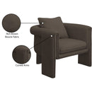 Meridian Stylus Brown Boucle Fabric Accent Chair IMAGE 9