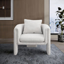 Meridian Stylus Cream Boucle Fabric Accent Chair IMAGE 2