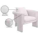 Meridian Stylus Cream Boucle Fabric Accent Chair IMAGE 9