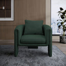 Meridian Stylus Green Boucle Fabric Accent Chair IMAGE 2