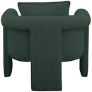 Meridian Stylus Green Boucle Fabric Accent Chair IMAGE 3