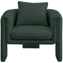Meridian Stylus Green Boucle Fabric Accent Chair IMAGE 4