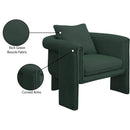 Meridian Stylus Green Boucle Fabric Accent Chair IMAGE 9