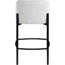 Meridian Burton Cream Chenille Fabric Stool IMAGE 2