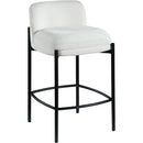 Meridian Burton Cream Chenille Fabric Stool IMAGE 3