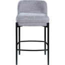 Meridian Burton Grey Chenille Fabric Stool IMAGE 4