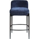 Meridian Burton Navy Chenille Fabric Stool IMAGE 4