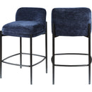 Meridian Burton Navy Chenille Fabric Stool IMAGE 9