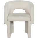 Meridian Emmet Cream Chenille Fabric Dining Chair / Accent Chair IMAGE 4