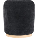 Meridian Clarita Black Chenille Fabric Swivel Accent Chair IMAGE 3