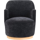 Meridian Clarita Black Chenille Fabric Swivel Accent Chair IMAGE 4