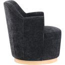 Meridian Clarita Black Chenille Fabric Swivel Accent Chair IMAGE 5